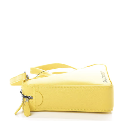 Balenciaga Shiny Day Calfskin Logo XS Triangle Duffle Jaune Black 4 of 9