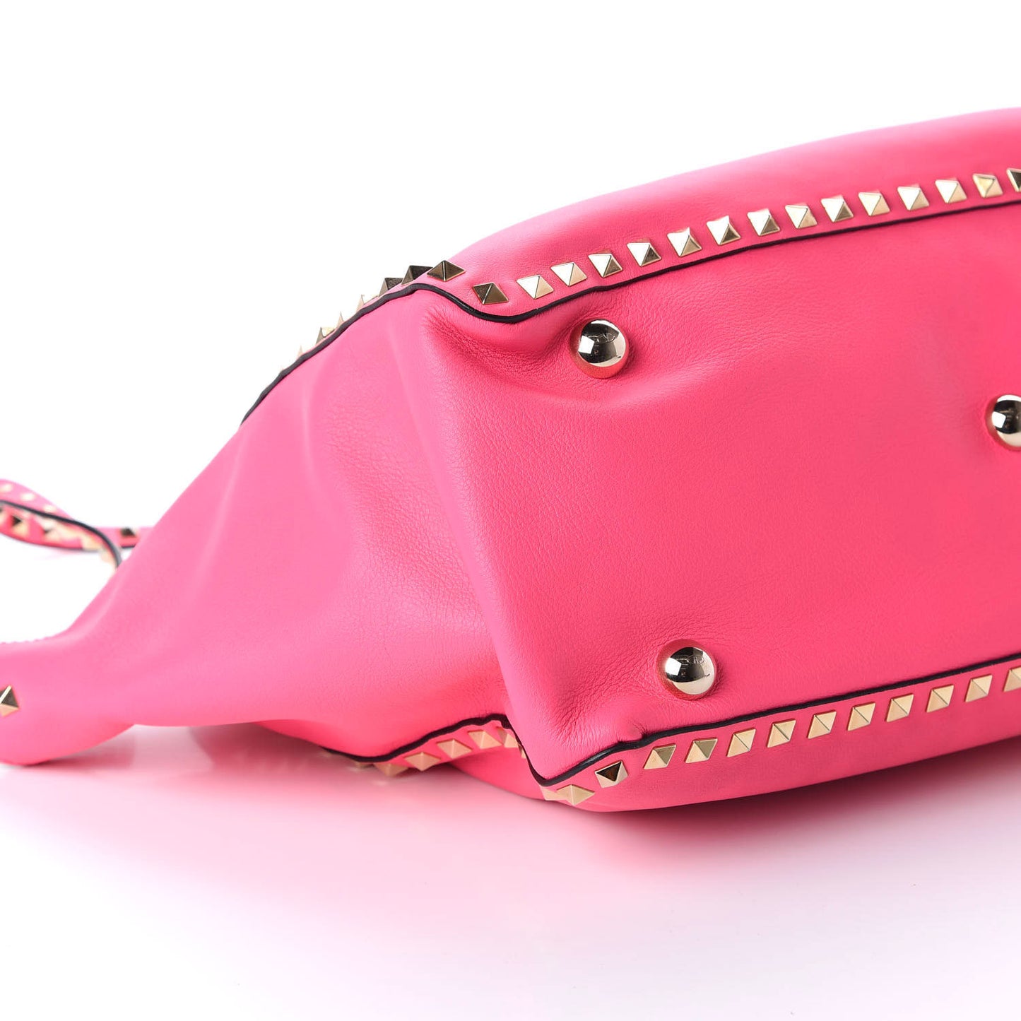 Vitello Medium Rockstud Tote Fuxia Fluo
