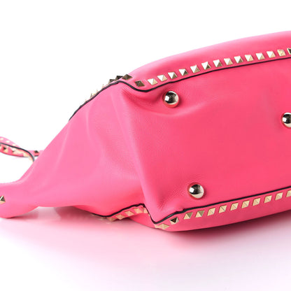 Valentino Garavani Vitello Medium Rockstud Tote Fuxia Fluo 7 of 10