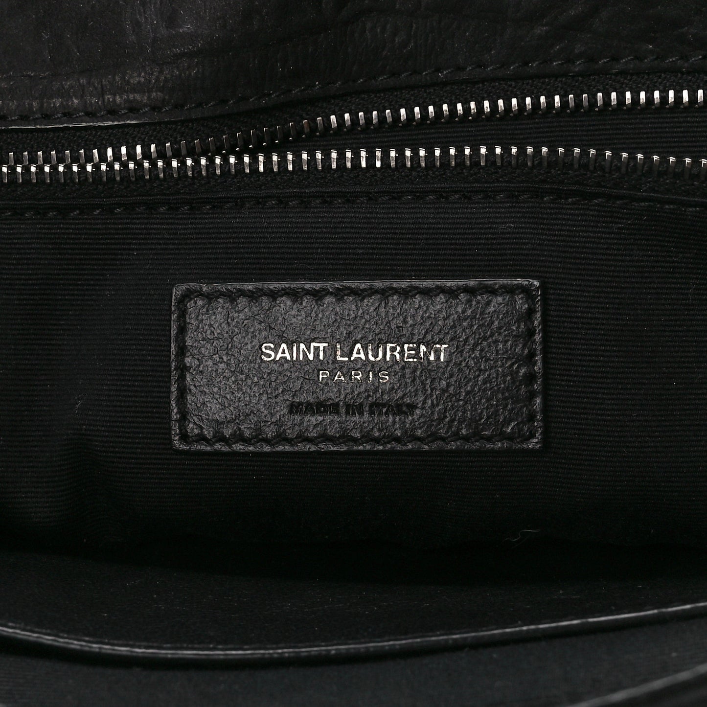 Nubuck Crocodile Embossed Monogram Medium Niki Chain Satchel Black