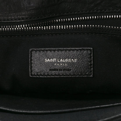 Saint Laurent Nubuck Crocodile Embossed Monogram Medium Niki Chain Satchel Black 7 of 13