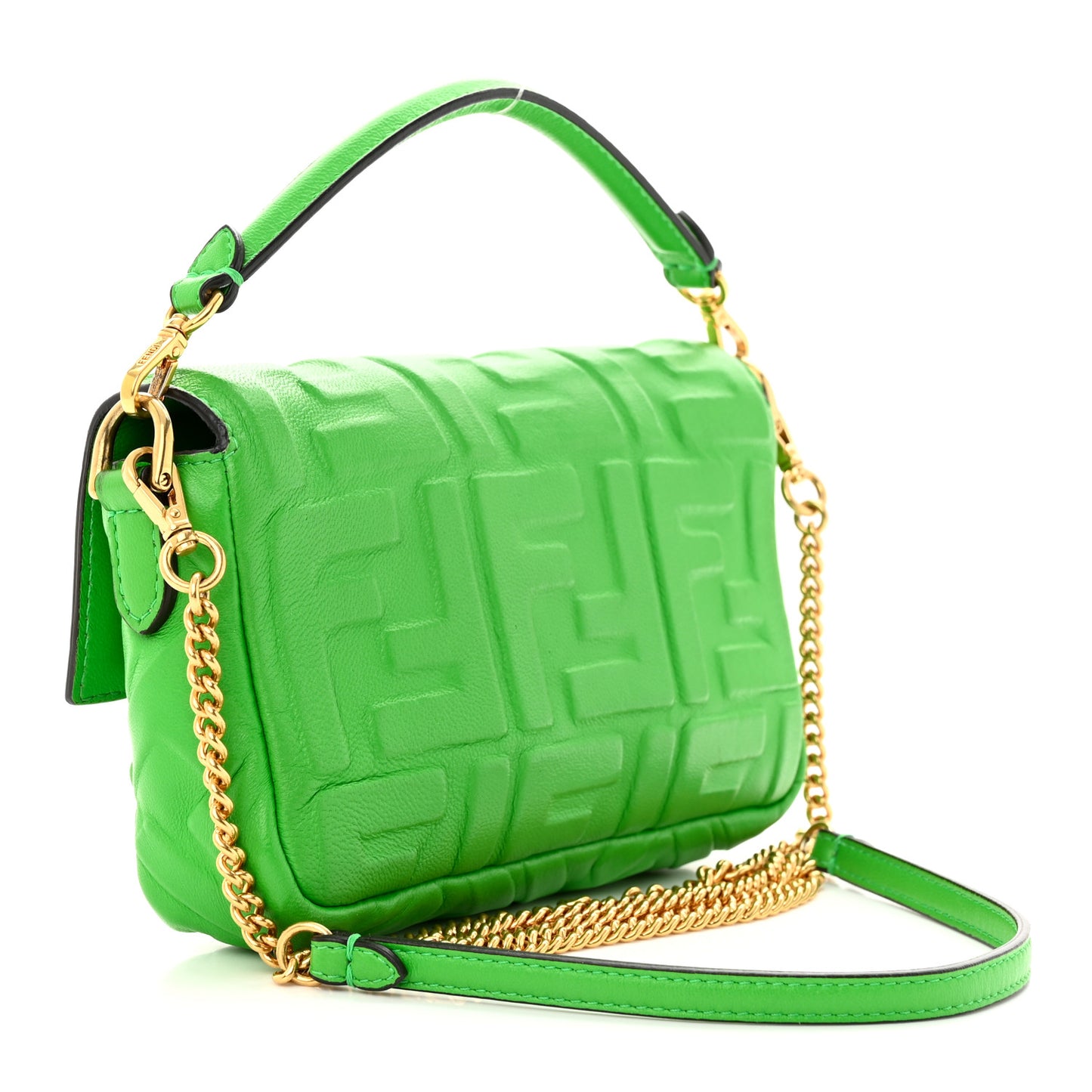 Nappa FF 1974 Embossed Mini Baguette Tomatillo