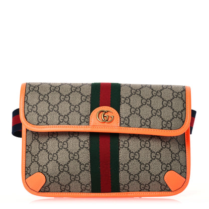 Gucci GG Supreme Monogram Web Small Ophidia Belt Bag Beige Ebony Orange 1 of 13