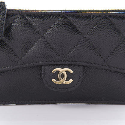 Chanel Caviar Quilted Flap Zip Card Holder Black 10 of 11