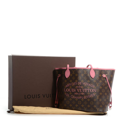 Louis Vuitton Monogram Articles de Voyage Ikat Neverfull MM Rose Velours 8 of 8