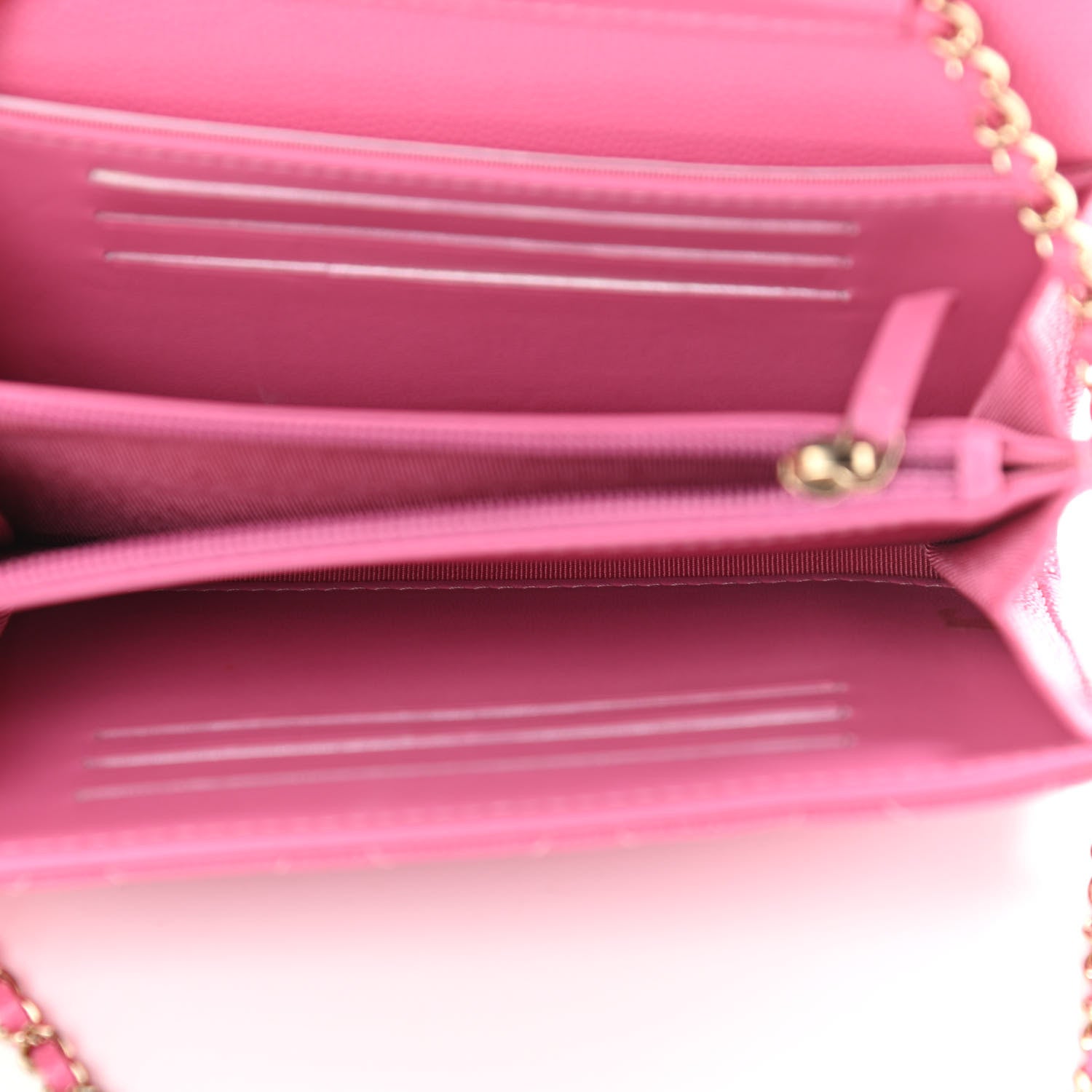 Chanel Caviar Quilted Flap Mini Wallet On Chain WOC Pink 4 of 11