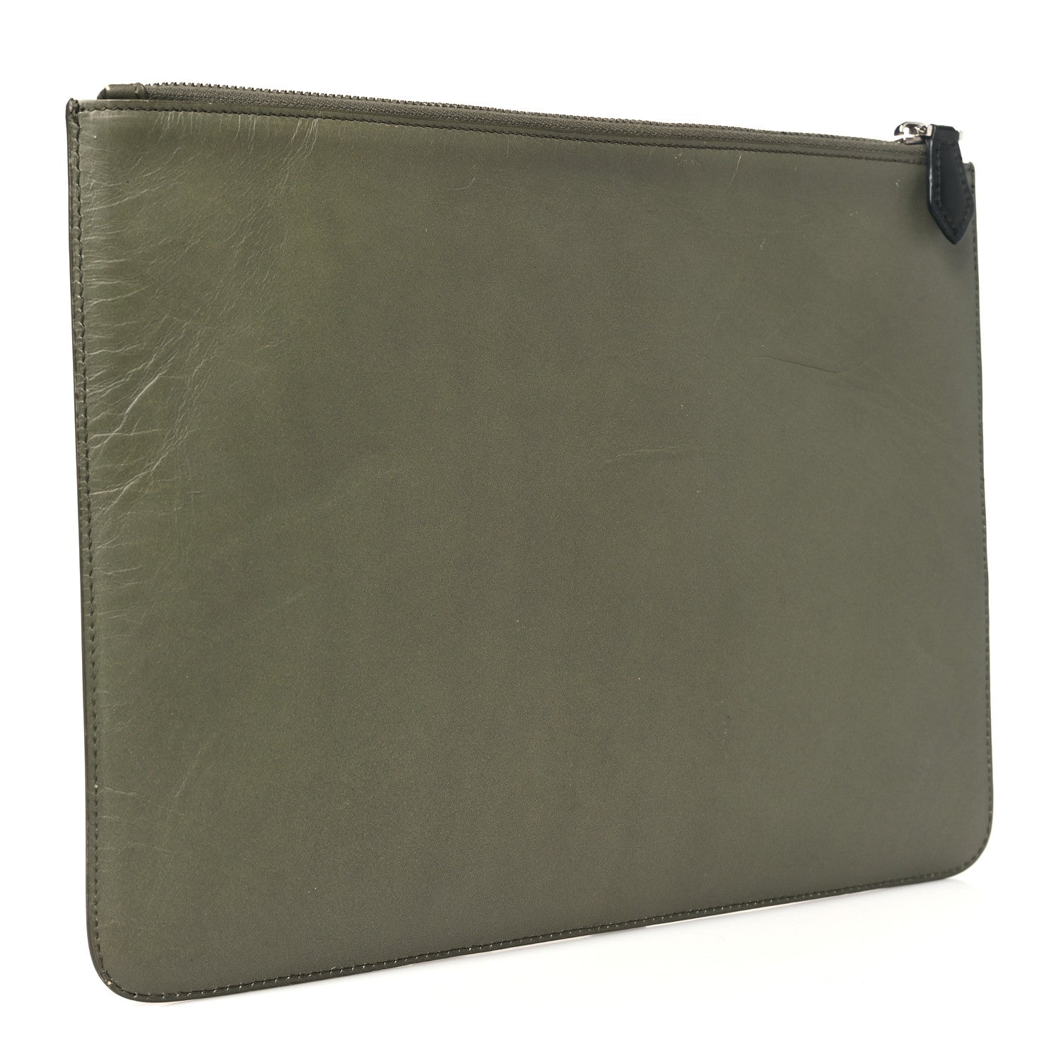 Givenchy Calfskin Egyptian Print Zip Pouch Olive 3 of 10
