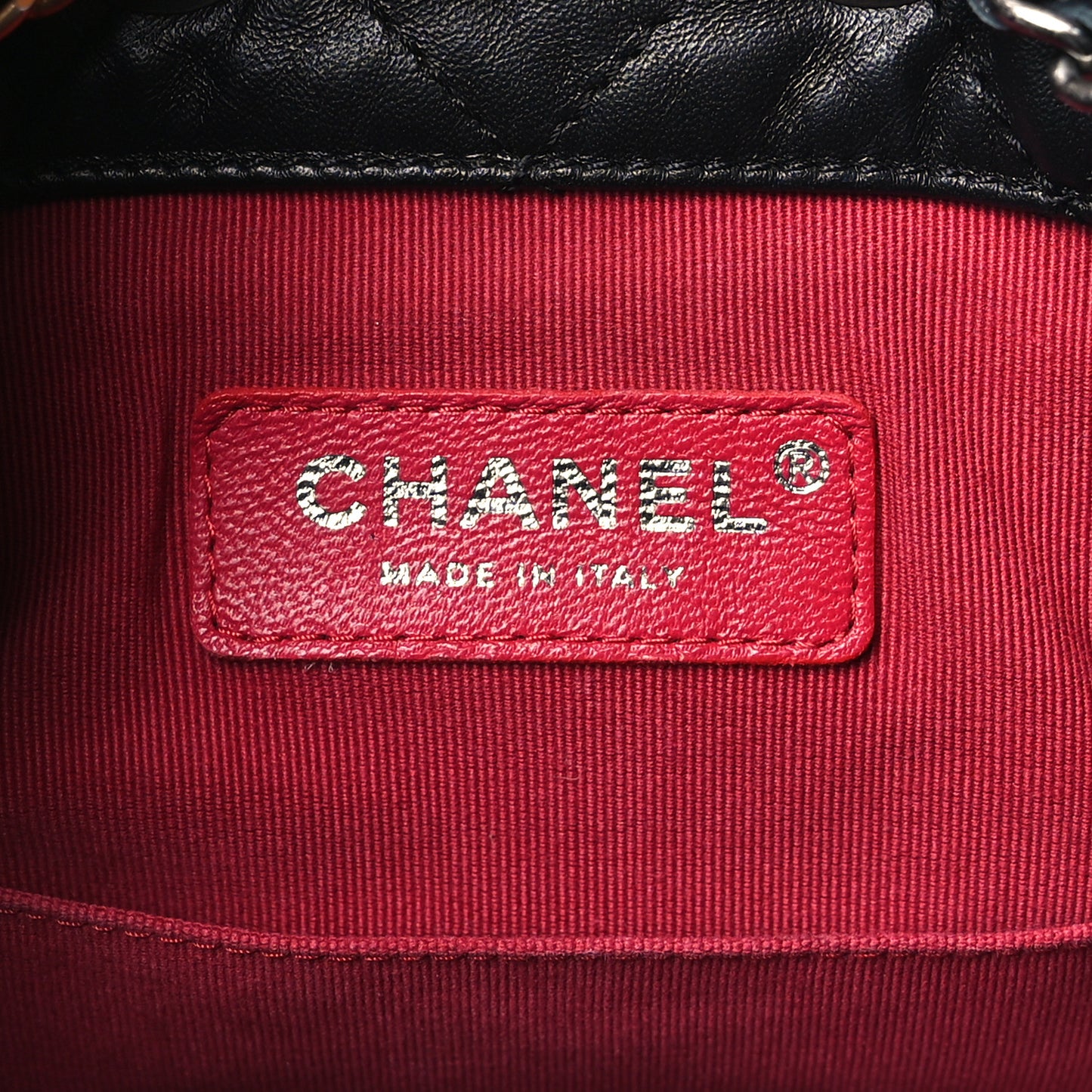 Aged Calfskin Quilted Small Gabrielle Backpack Black