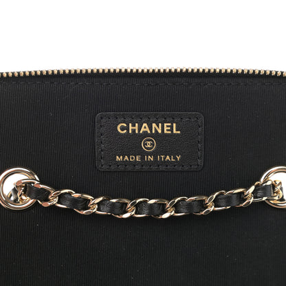 Chanel Lambskin Camellia Embossed Small Vanity Case With Chain Black 6 of 10