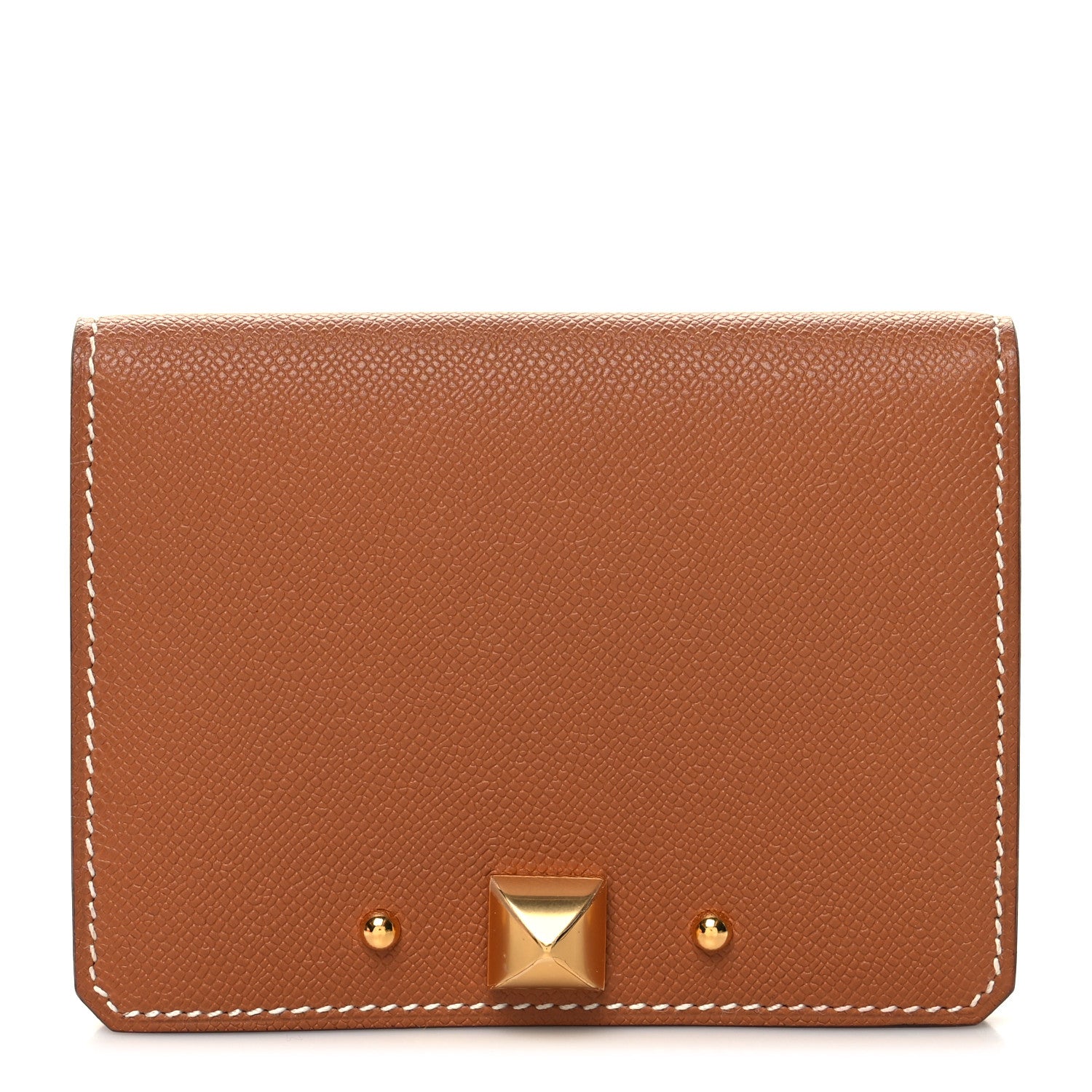 Hermes Madame Calfskin Medor Card Holder Gold 1 of 9