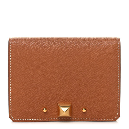 Hermes Madame Calfskin Medor Card Holder Gold 1 of 9