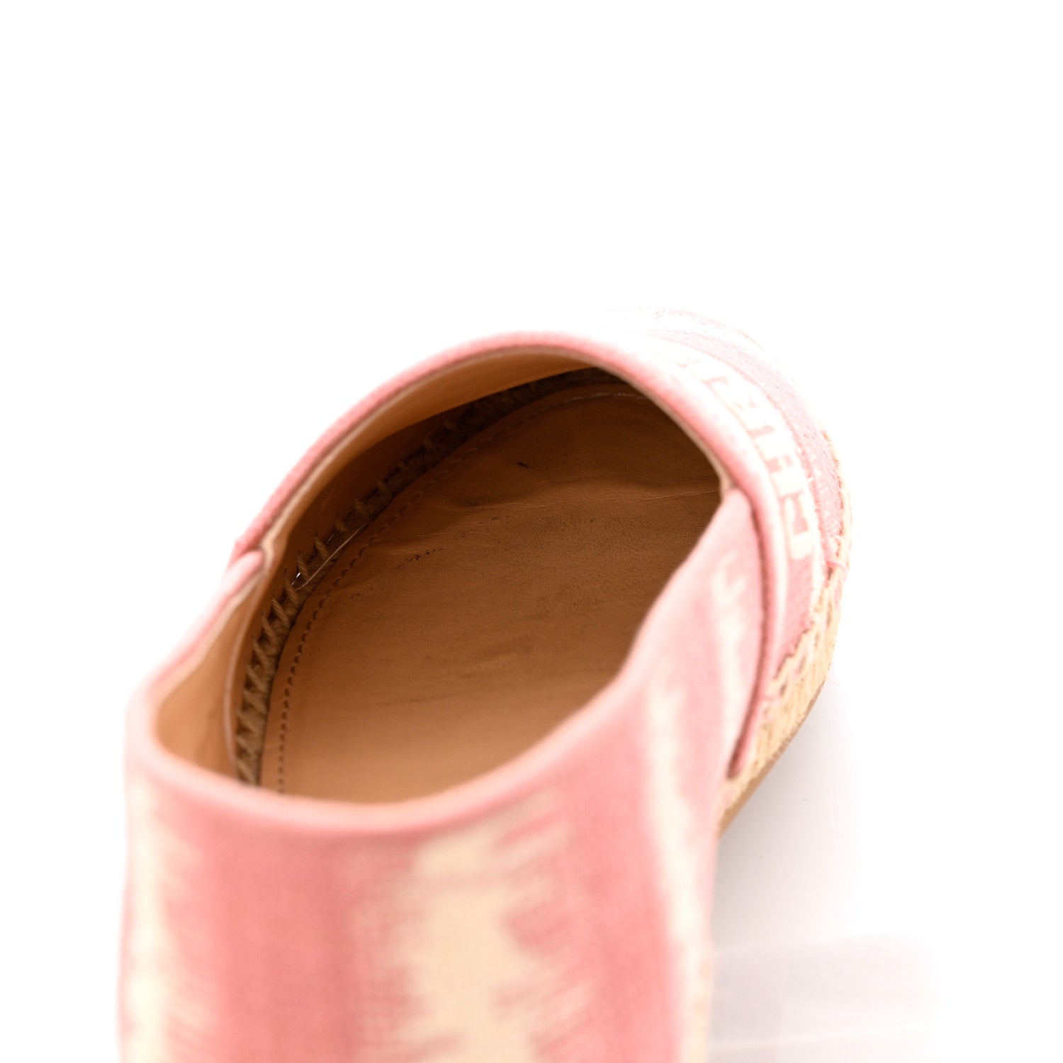Christian Dior Cotton Embroidered D-Stripes Granville Espadrille 37 Deep Nude 10 of 10