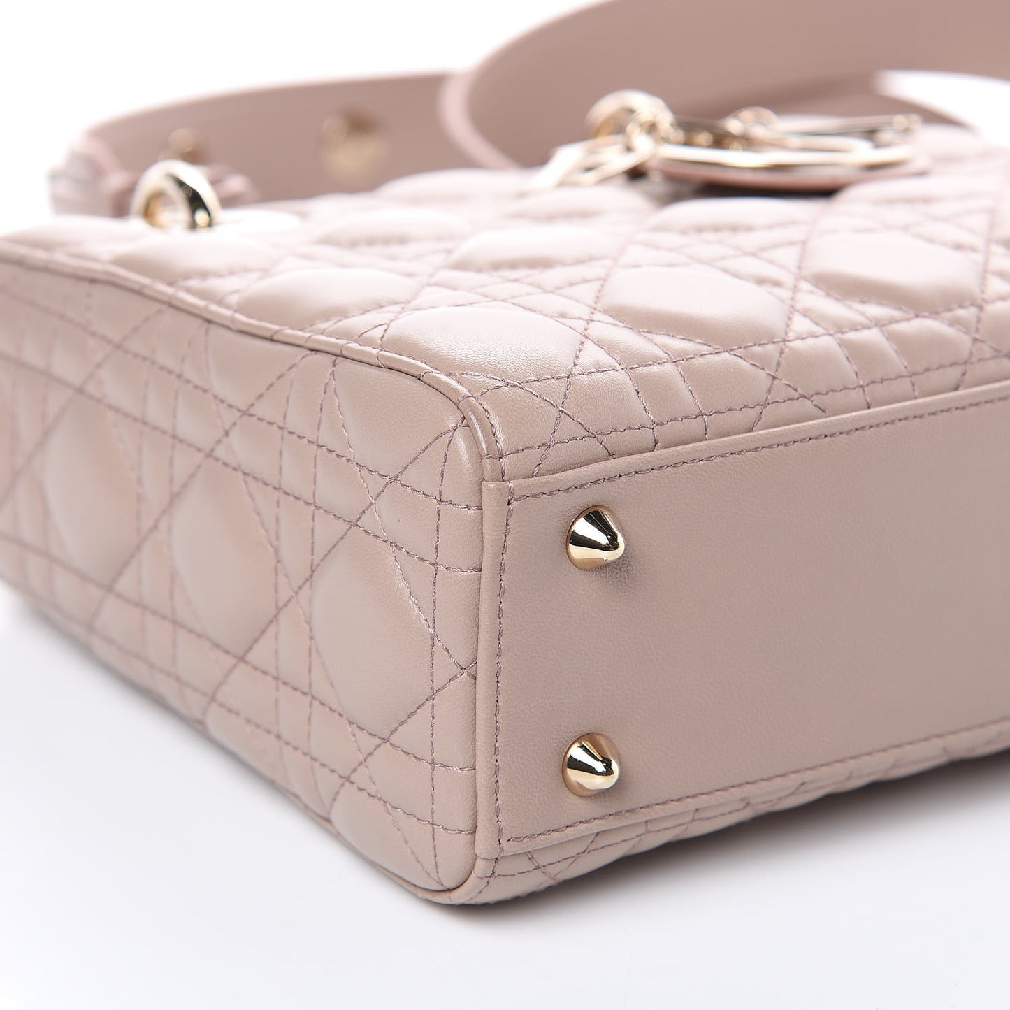 Lambskin Cannage Small Lucky Badges My Lady Dior Taupe