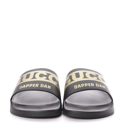Gucci X DAPPER DAN Rubber Womens Slide Sandals 38 Black 2 of 9