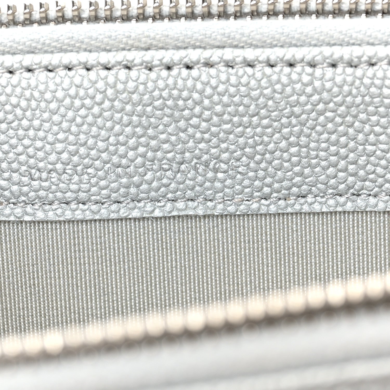 Chanel Metallic Caviar Chevron Quilted Small Vintage Mademoiselle Clutch With Chain Silver 7 of 10