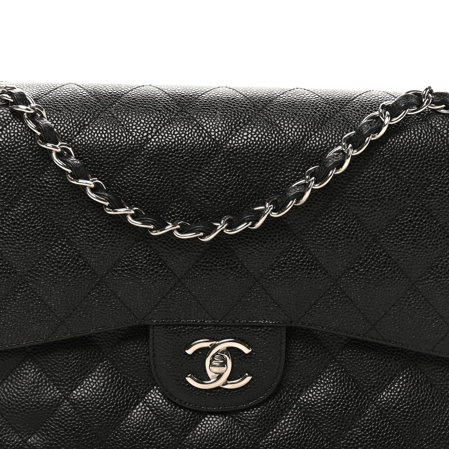 Chanel Caviar Quilted Jumbo Double Flap Black 8 of 10