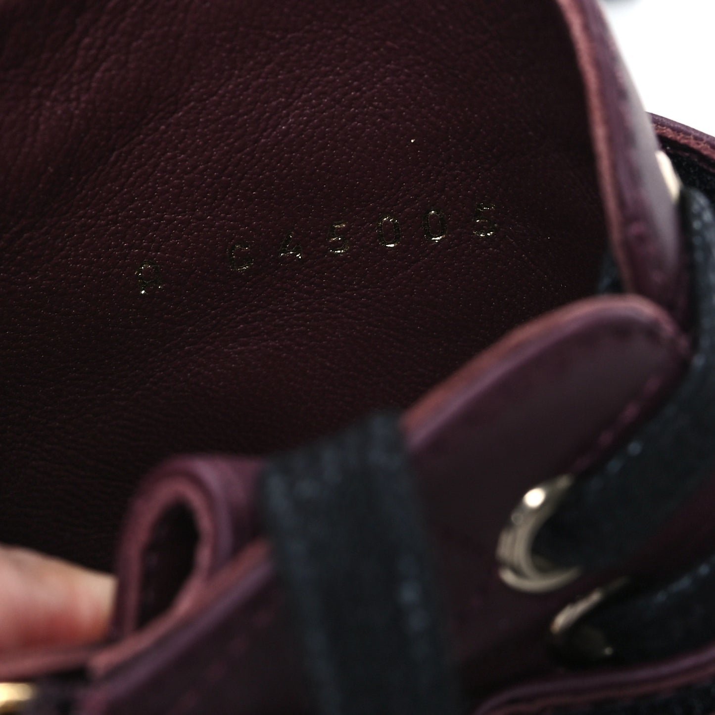 Lambskin Patent Calfskin Quilted Logo Lace Up Combat Boots 36 Burgundy Black