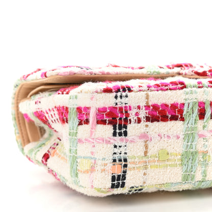 Chanel Tweed Quilted Medium Double Flap Beige Pink 8 of 9