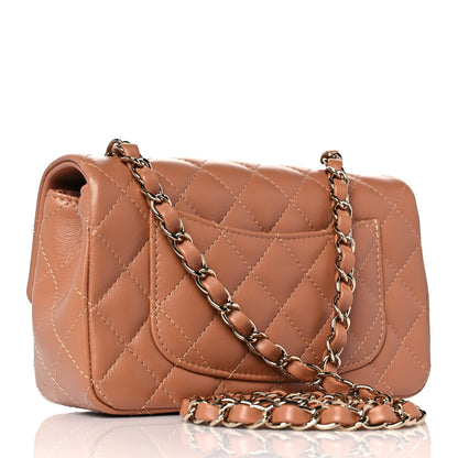 Chanel Lambskin Quilted Mini Rectangular Flap Brown 3 of 10