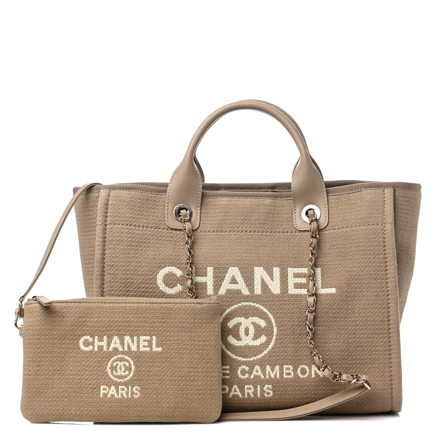Mixed Fibers Small Deauville Tote Beige