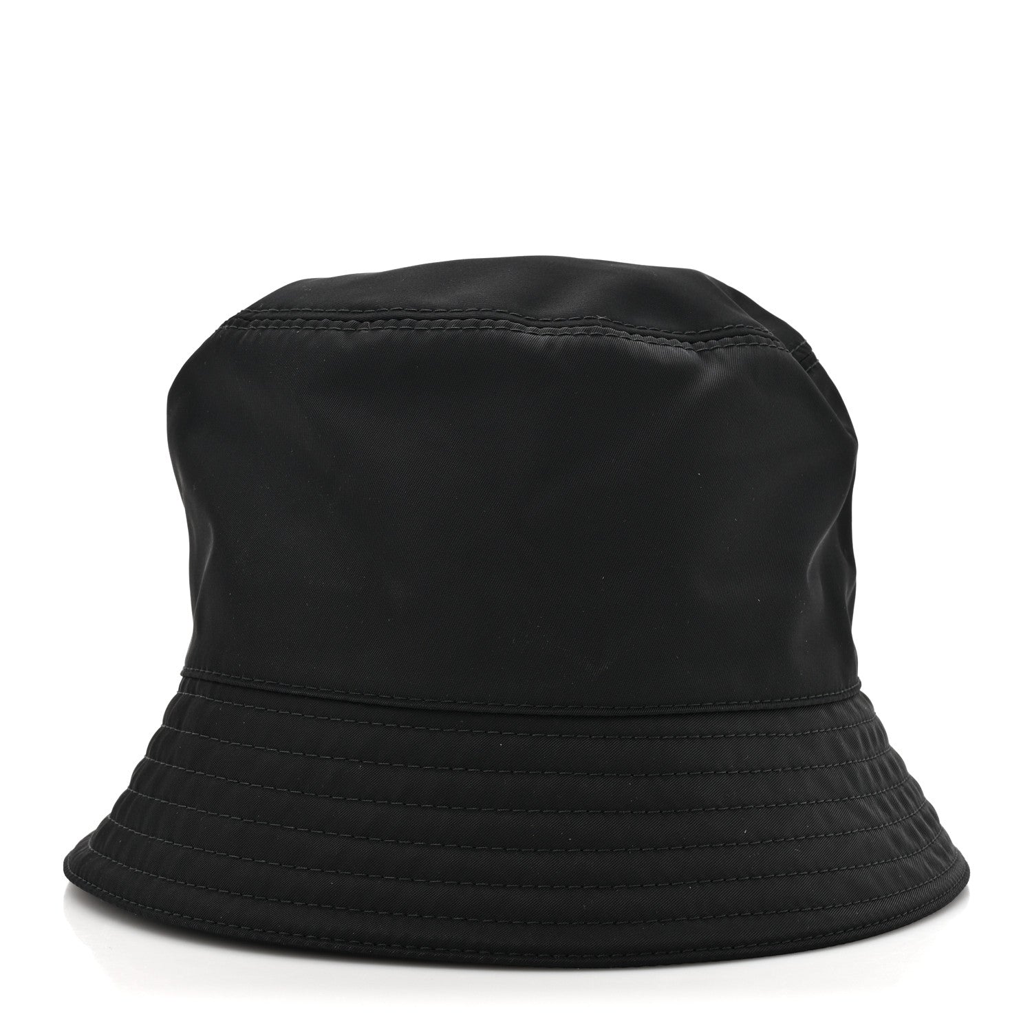 Prada Re-Nylon Metal Triangle Logo Mens Bucket Hat L Black 5 of 8