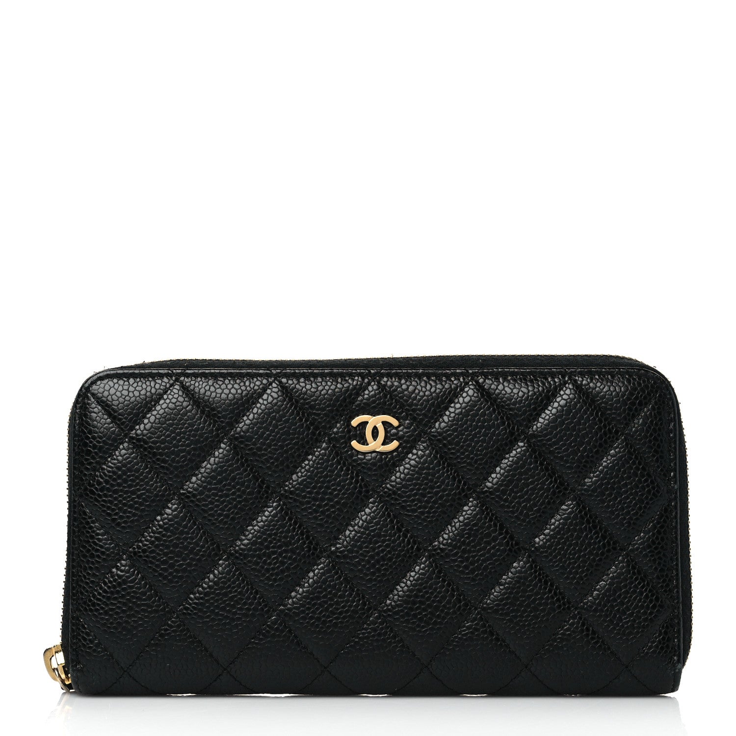 Chanel Caviar Quilted Large Gusset Zip Around Wallet Black 1 of 8