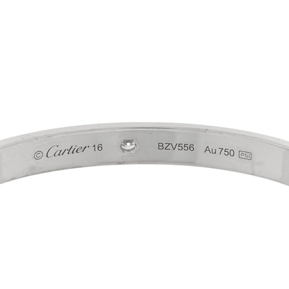 Cartier 18K White Gold 1 Diamond LOVE Cuff Bracelet 16 3 of 3