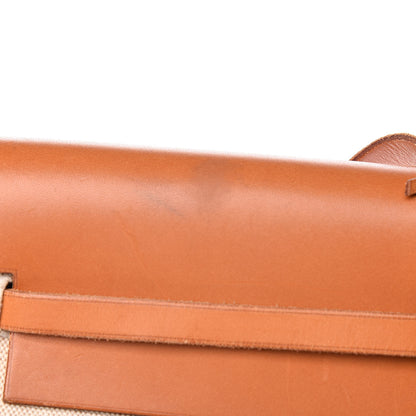 Hermes Toile Vache Calfskin Herbag Cabin Natural 16 of 20
