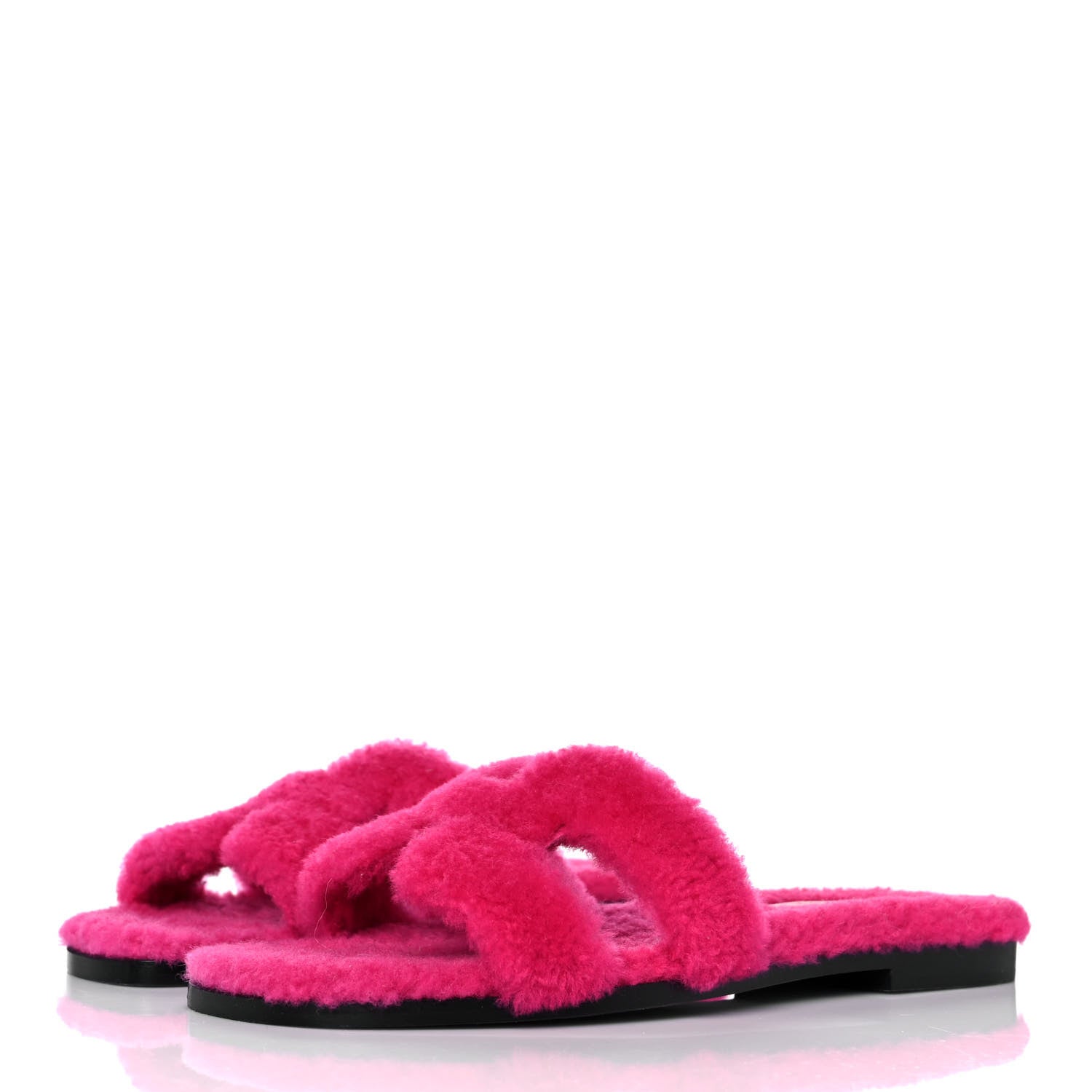 Hermes Woolskin Oran Sandals 36 Rose Fuchsia 3 of 8