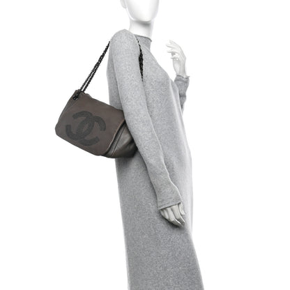 Chanel Lambskin Studded Accordion CC Flap Grey 2 of 11
