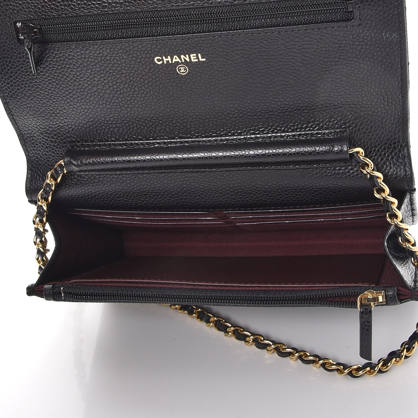 Caviar Quilted Wallet On Chain WOC Black