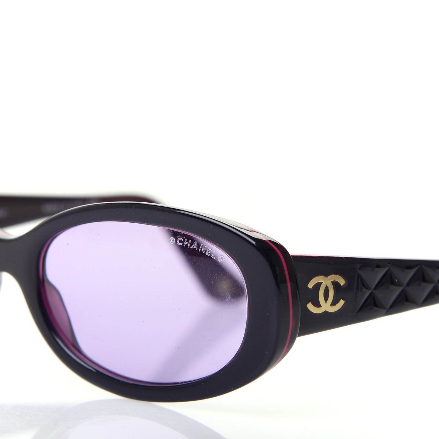 Acetate Quilted CC Sunglasses 5023 Black