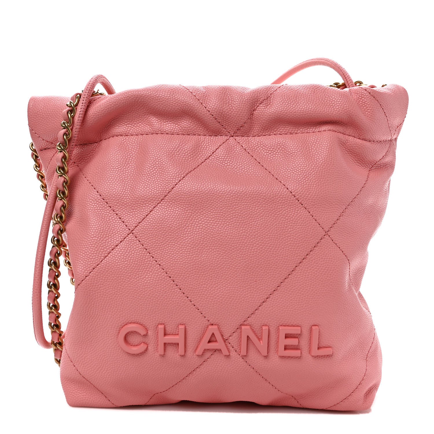 Chanel Shiny Caviar Quilted Mini Chanel 22 Coral 1 of 10