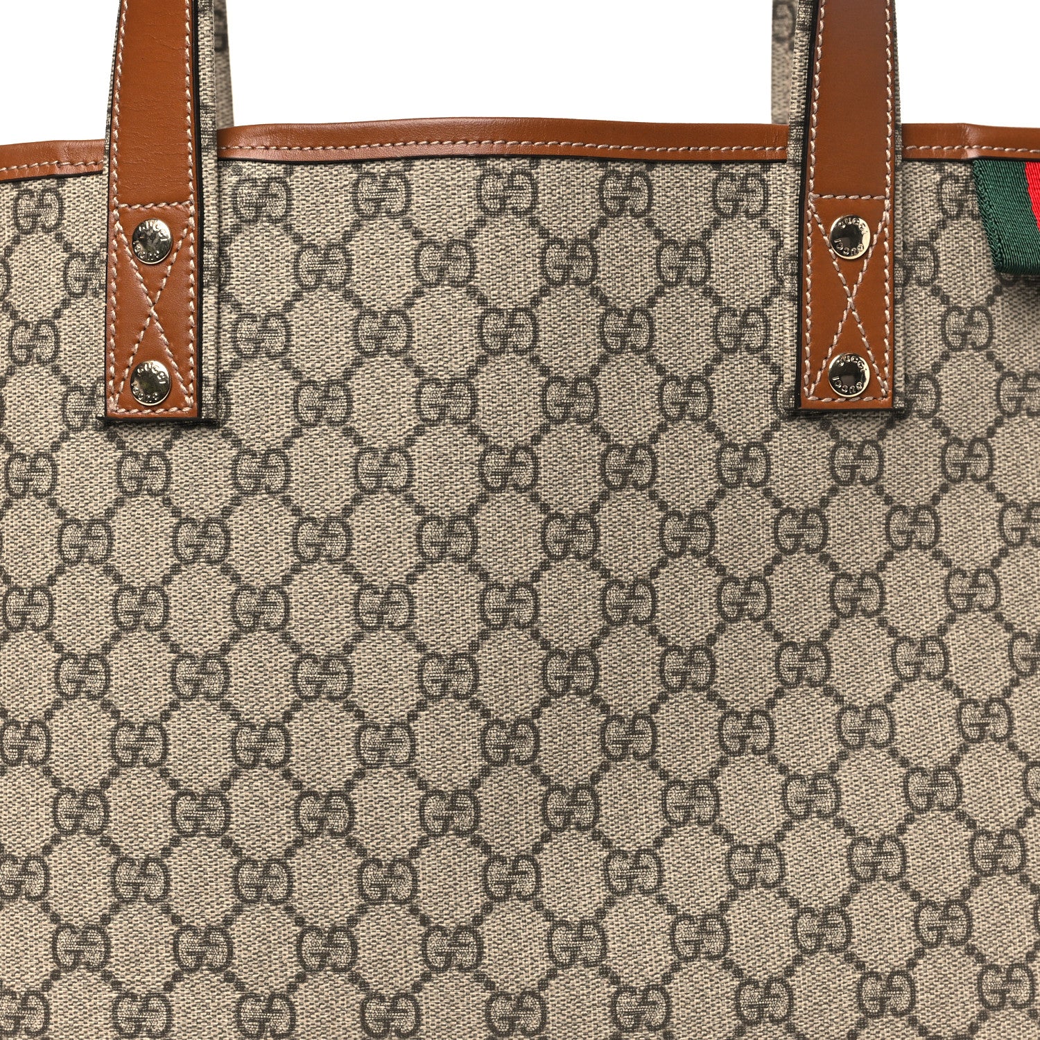 Gucci GG Plus Monogram Medium Signature Web Loop Tote Brown 8 of 10