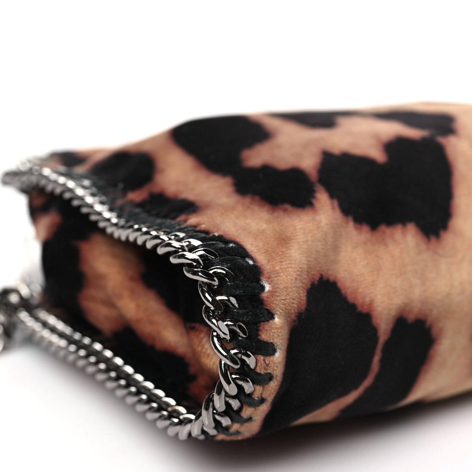 Stella McCartney Linen Leopard Print Tiny Falabella Tote Brown 9 of 10