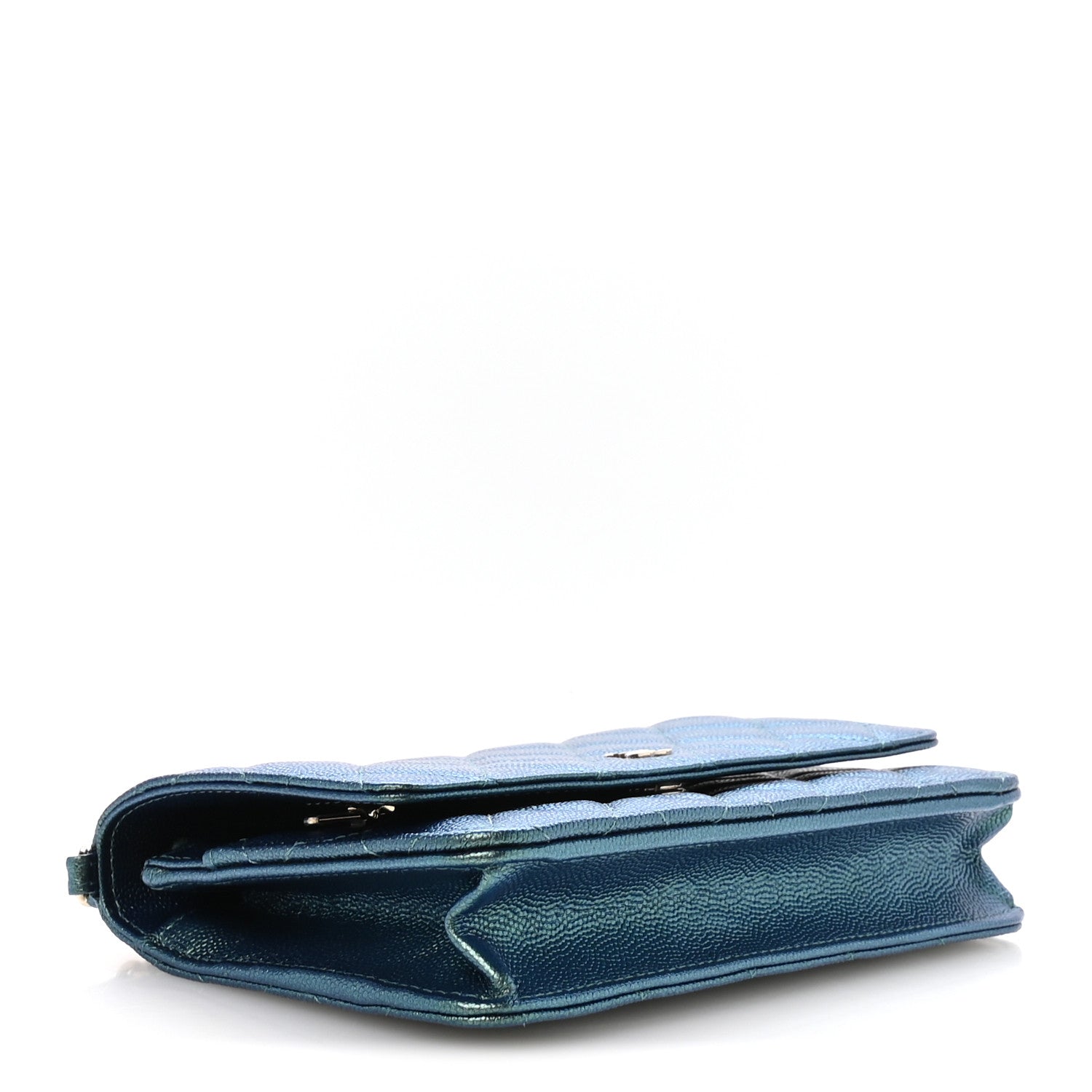 Chanel Iridescent Caviar Quilted Wallet on Chain WOC Dark Blue 4 of 12