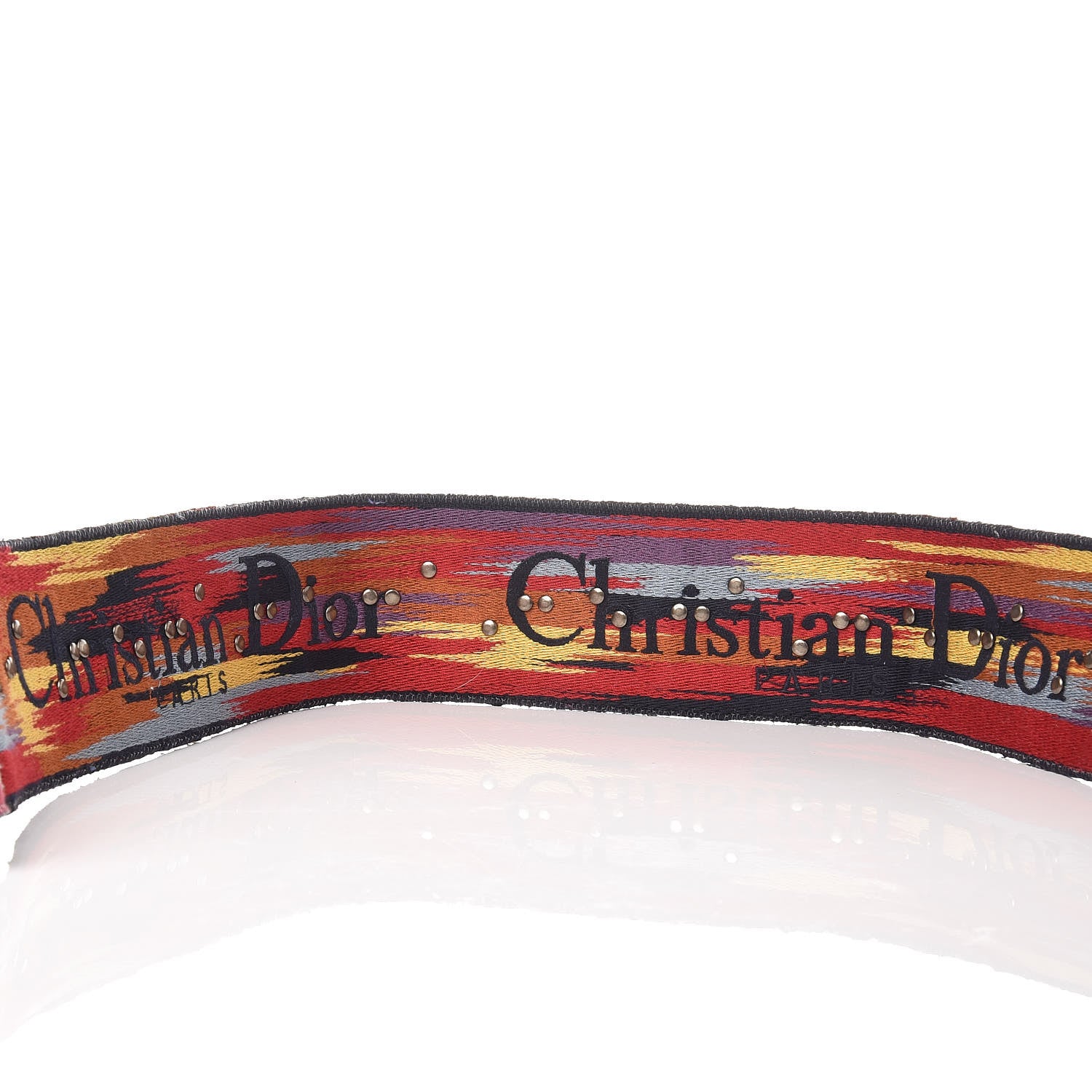 Christian Dior Canvas Embroidered Studded Rainbow Shoulder Strap 3 of 5