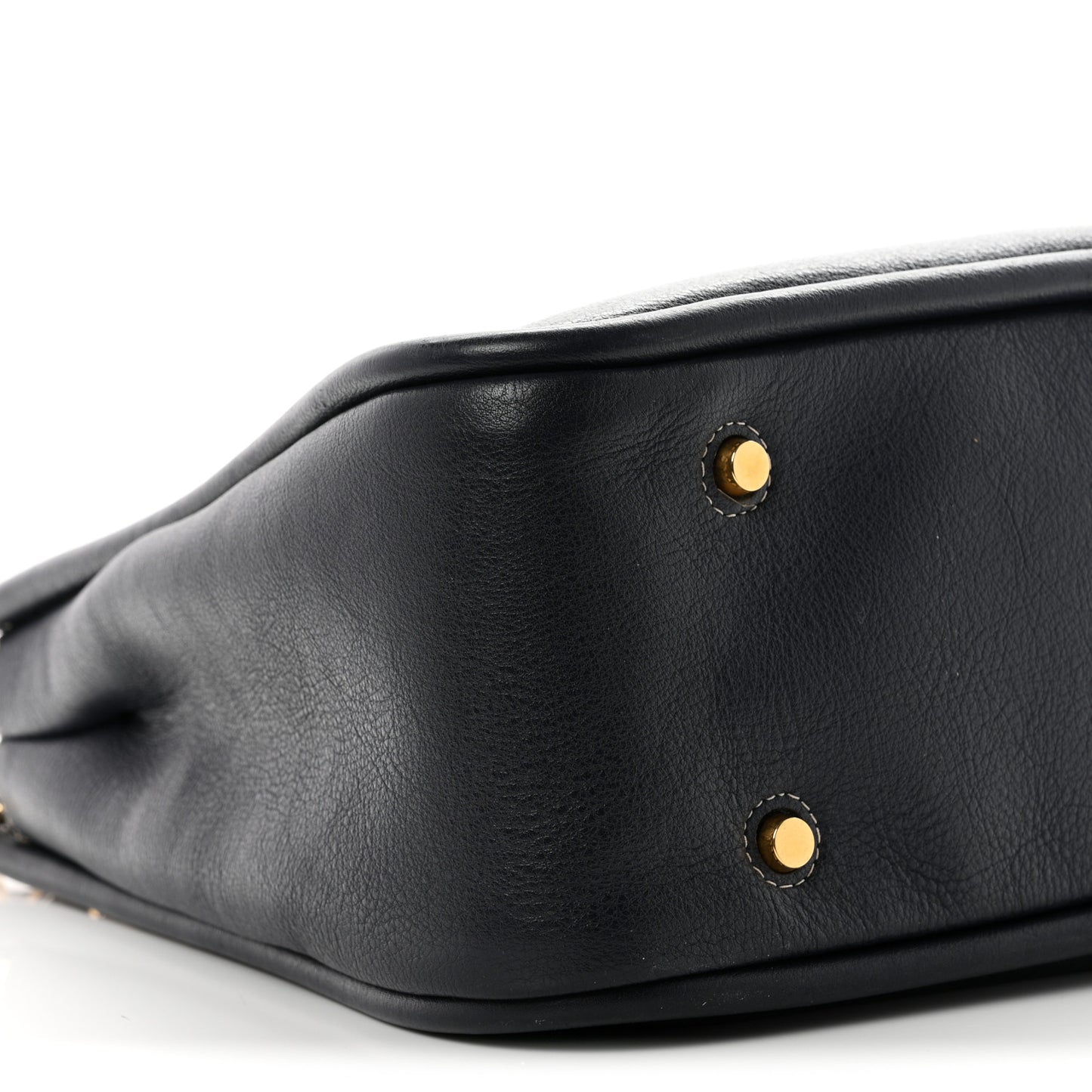 Small Classic Grain Calfskin Leighton Midnight Blue