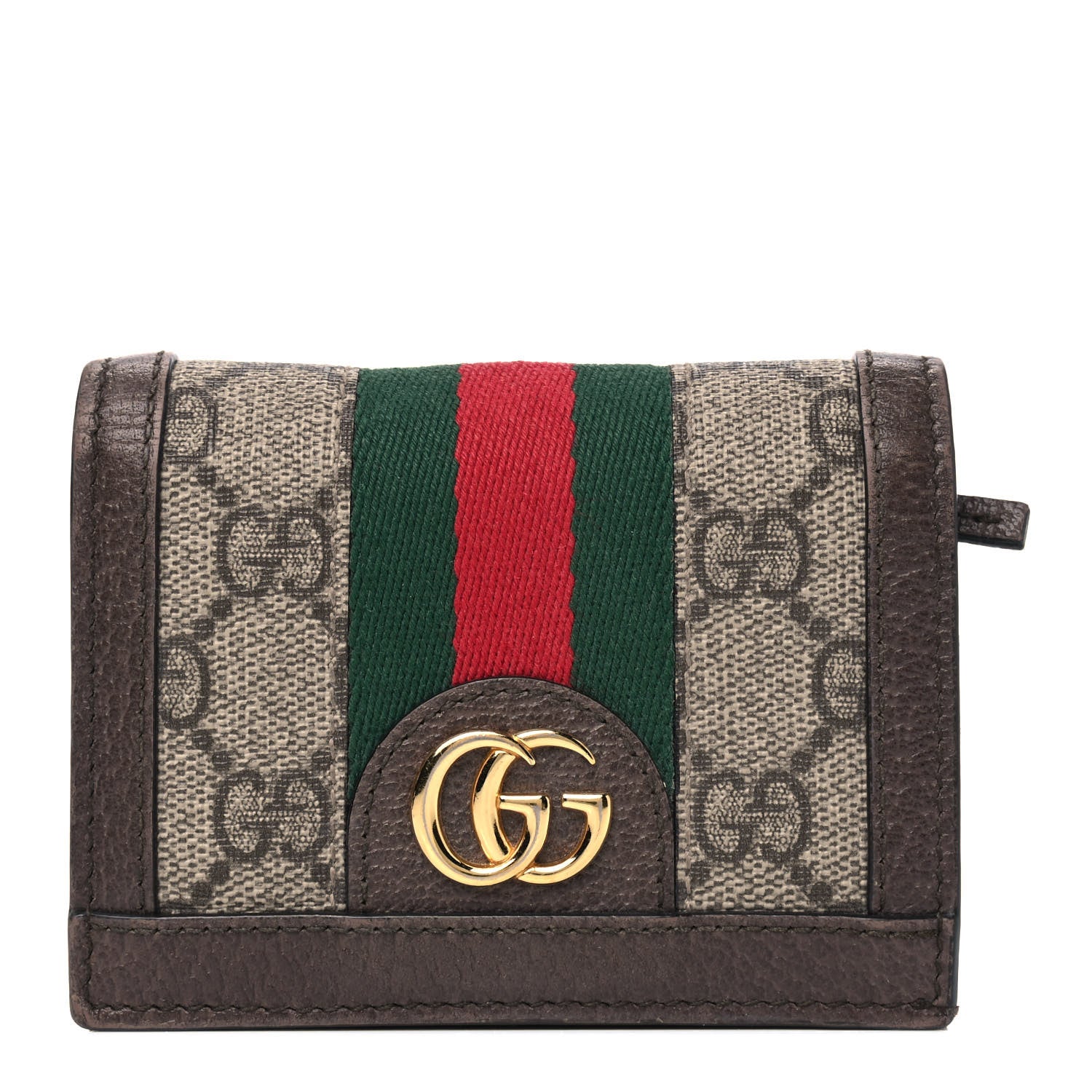 Gucci GG Supreme Monogram Web Ophidia Card Case Beige New Acero 1 of 11