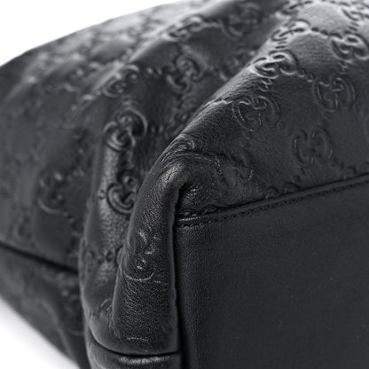 Gucci Guccissima Medium Zippered Shopping Tote Black 8 of 16