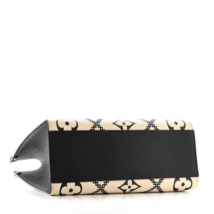 Louis Vuitton Empreinte Monogram Giant Broderies Onthego MM Cream Black 4 of 11