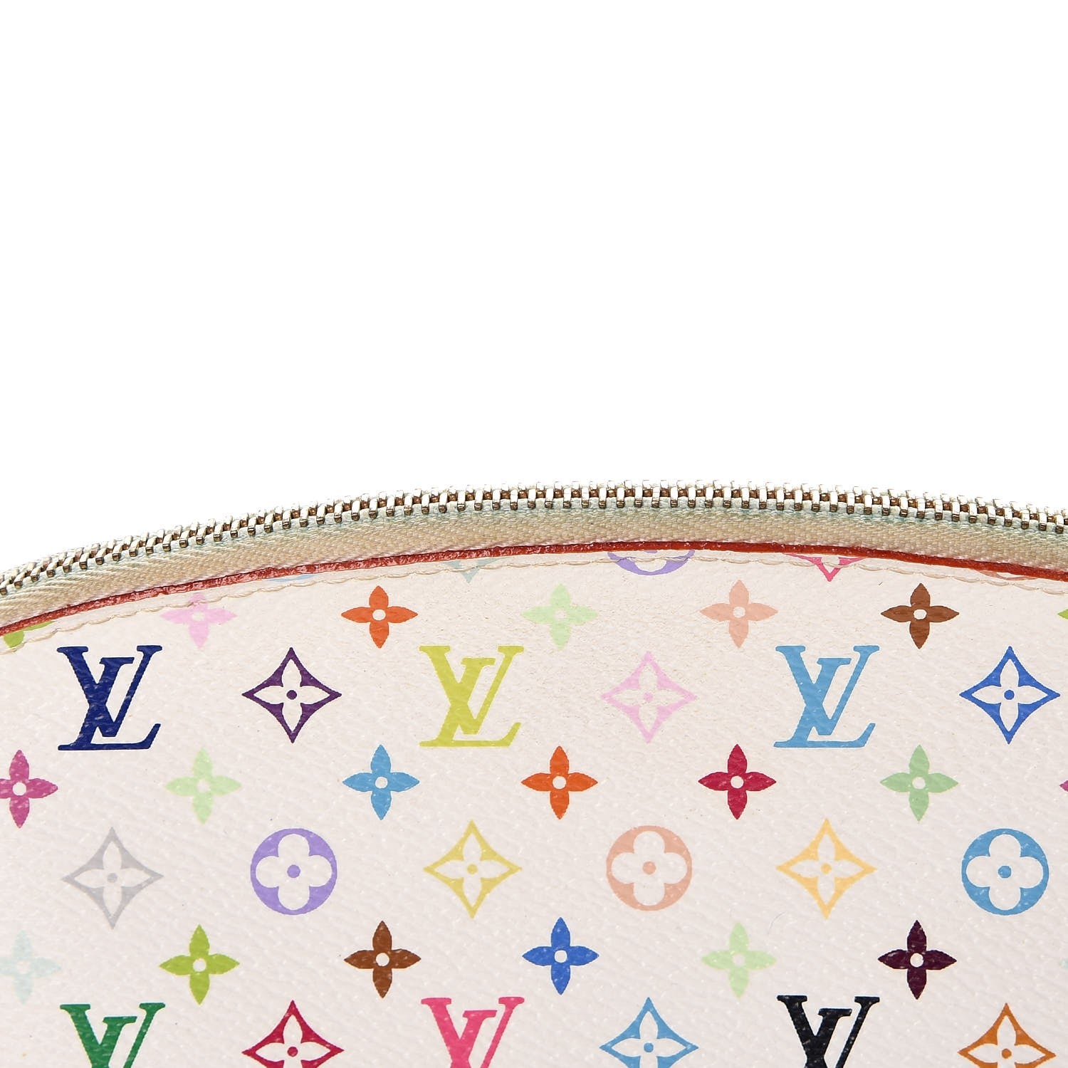 Louis Vuitton Monogram Multicolor Cosmetic Pouch White Litchi 8 of 9