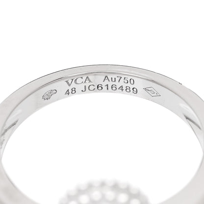 Van Cleef & Arpels 18K White Gold Diamond Vintage Alhambra Ring 48 4.5 5 of 6