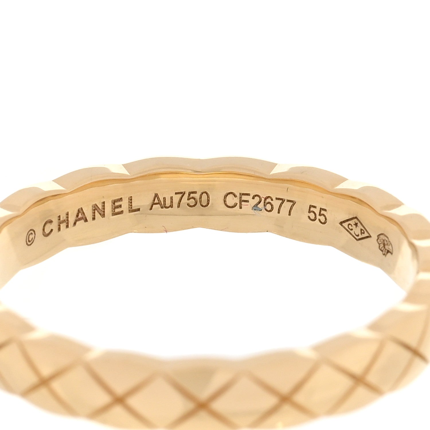 Chanel 18K Yellow Gold Mini Coco Crush Ring 55 7.25 4 of 4