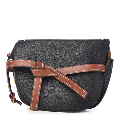 Loewe Grained Calfskin Small Gate Crossbody Bag Pecan Black 1 of 9
