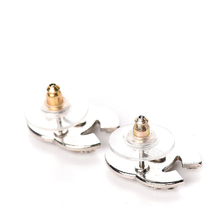 Chanel Crystal CC Earrings Silver 3 of 5