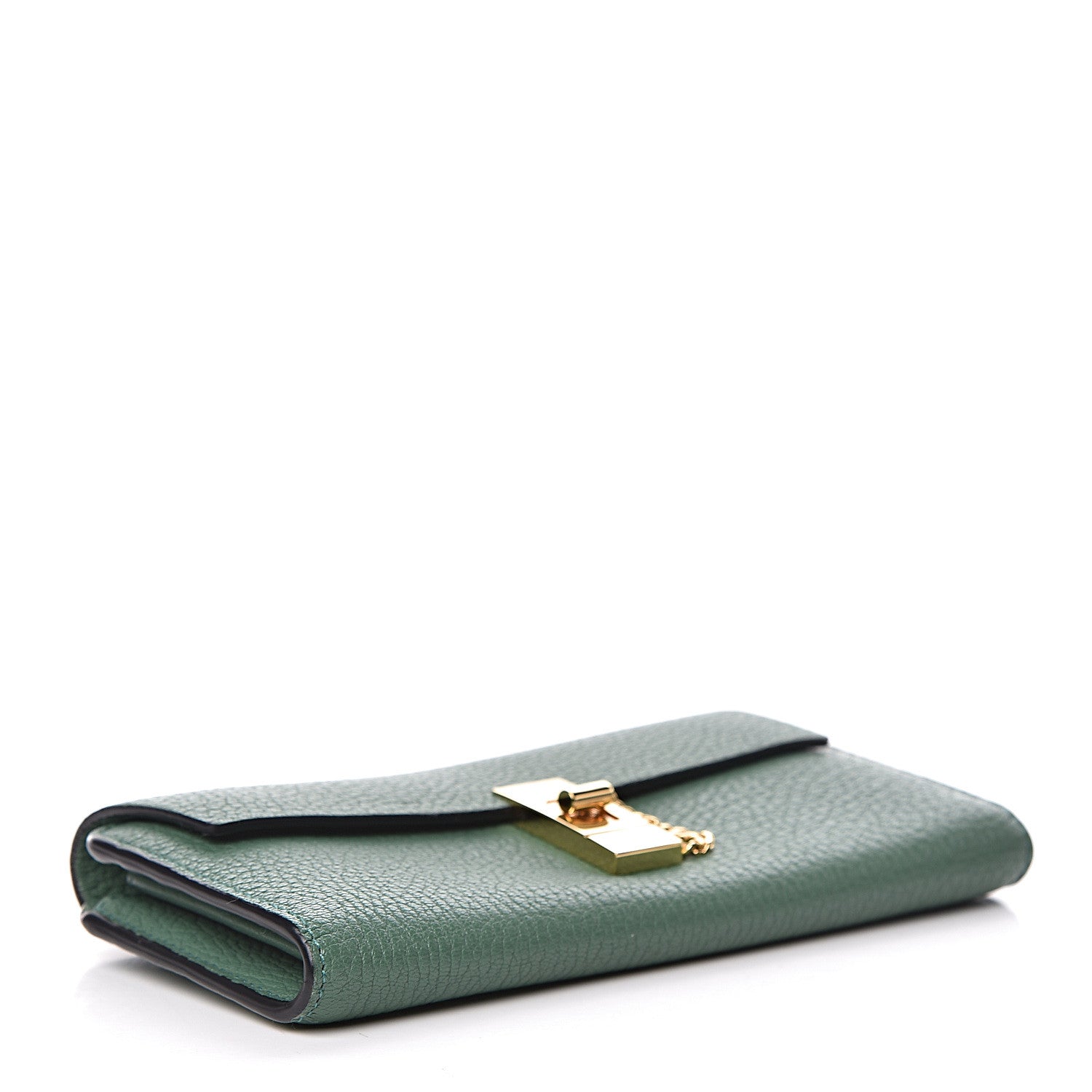 Chloe Grained Lambskin Drew Long Wallet with Flap Soft Green 4 of 12