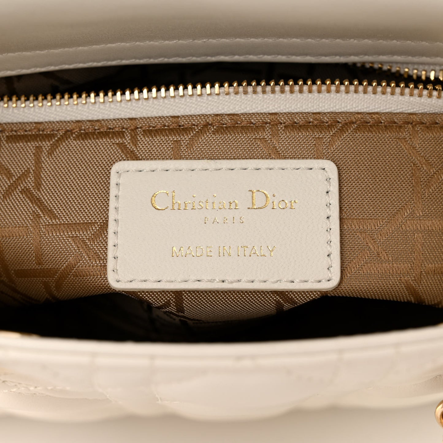 Lambskin Cannage Small My ABCDior Lady Dior White
