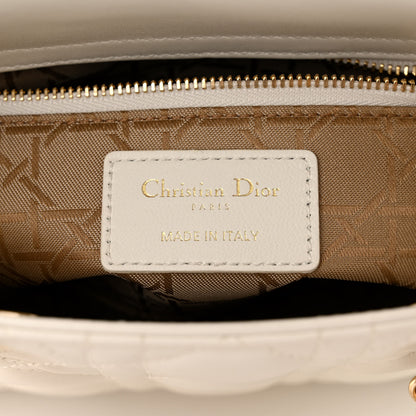 Christian Dior Lambskin Cannage Small My ABCDior Lady Dior White 6 of 12