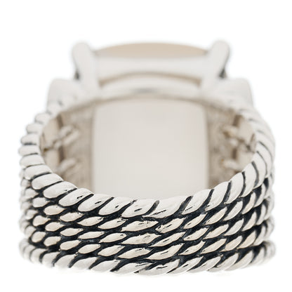 David Yurman Sterling Silver Diamond Moon Quartz 20mm Wheaton Ring 55 7.25 4 of 5